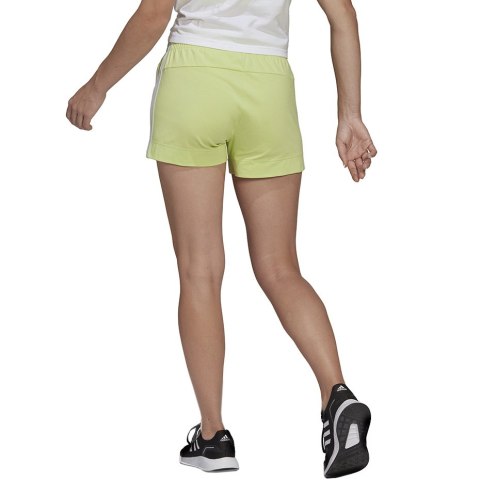 Spodenki damskie adidas Essentials Slim 3-Stripes Shorts zielone HE9361