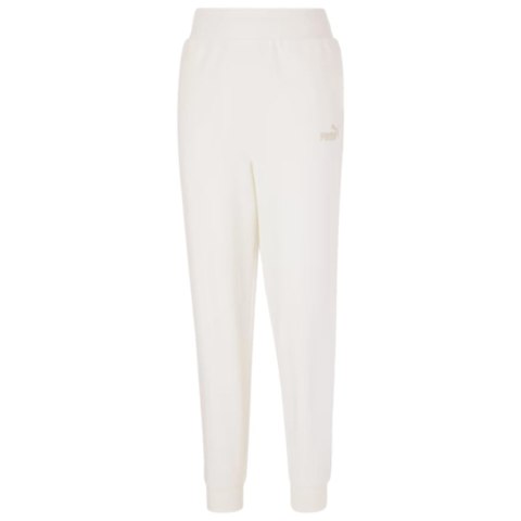 Spodnie damskie Puma ESS+ Embroidery High-Waist Pants FL kremowe 670007 99