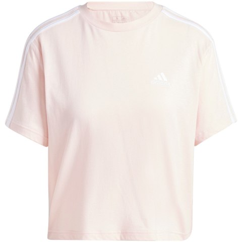 Koszulka damska adidas Essentials 3-Stripes Single Jersey Crop Top różowa IY4227