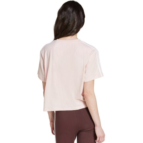Koszulka damska adidas Essentials 3-Stripes Single Jersey Crop Top różowa IY4227