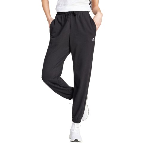 Spodnie damskie adidas Essentials Small Logo French Terry Cuffed czarne JD7999
