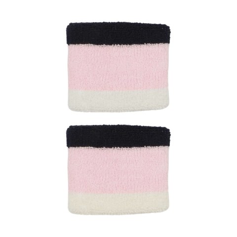 Frotki na nadgarstki Nike Swoosh Wristbands 2 szt. czarno-różowo-białe N0001565641