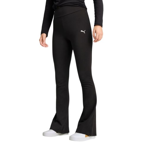 Legginsy damskie Puma Ess High-Waist Flared czarne 631542 01