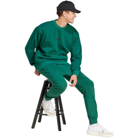 Spodnie męskie adidas Essentials Feel Cozy French Terry zielone JE3858