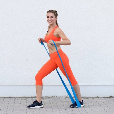 Taśma oporowa fitness Smj 0,40 mm 150x15 cm medium niebieska EX040