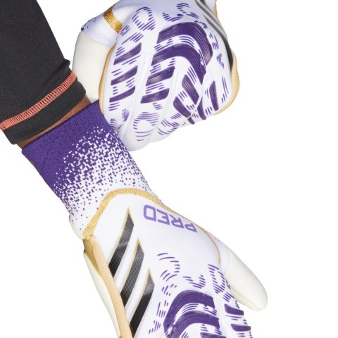 Rękawice bramkarskie adidas Predator GL Pro biało-fioletowe JZ5787