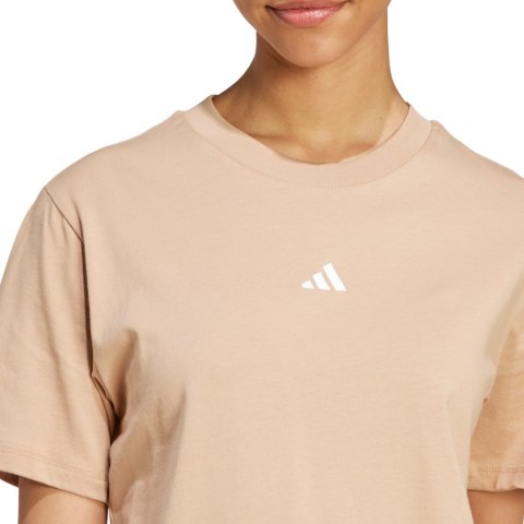 Koszulka damska adidas Essentials Small Logo Cotton beżowa JY4963