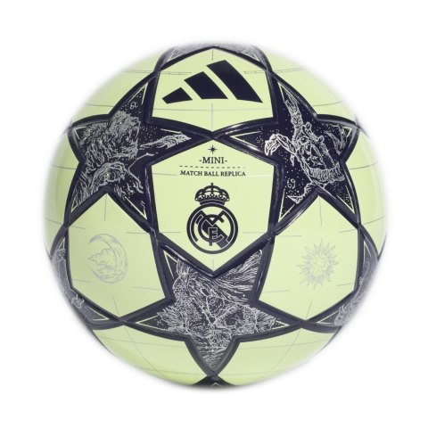 Piłka nożna adidas UCL Mini Real Madrid żółto-szaro-czarna JN7306