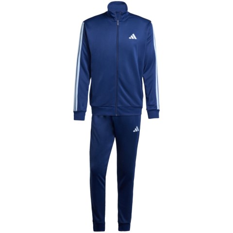 Dres męski adidas Sportswear Basic 3-Stripes French Terry niebieski JI8873