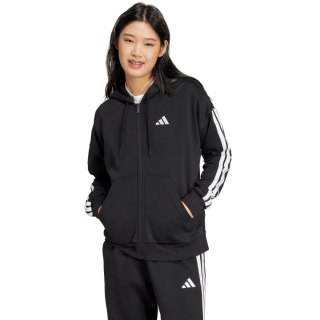 Bluza damska adidas Essentials 3 Stripes Full Zipp Hoodie czarna JE1283