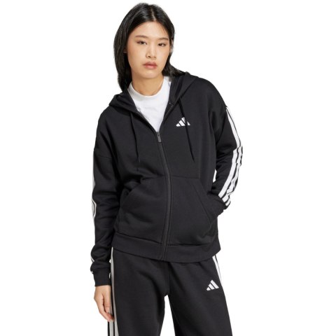 Bluza damska adidas Essentials 3 Stripes Full Zipp Hoodie czarna JE1283