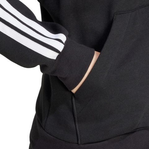 Bluza damska adidas Essentials 3 Stripes Full Zipp Hoodie czarna JE1283