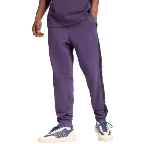 Spodnie męskie adidas Essentials 3-Stripes Fleece fioletowe JX0750