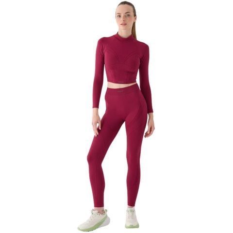 Koszulka damska 4F Longsleeve FNK F483 burgund 4FRAW24TFLOF483 60S