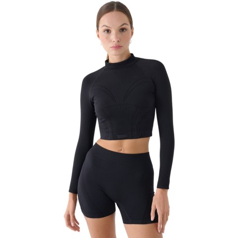 Koszulka damska 4F Longsleeve FNK F483 głęboka czerń 4FRAW24TFLOF483 20S