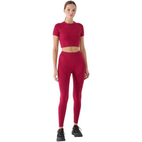 Legginsy damskie 4F FNK F389 burgund 4FRAW24TFTIF389 60S