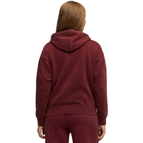 Bluza damska Puma ESS Elevated Relaxed Wash Hoodie bordowa 688103 96
