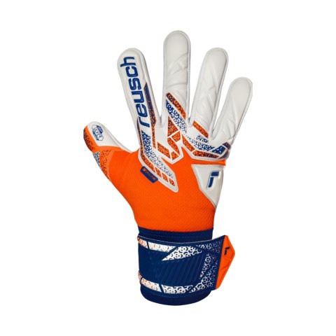 Rękawice bramkarskie Reusch Attrakt Silver biało-pomarańczowo-niebieskie 5570214 2500