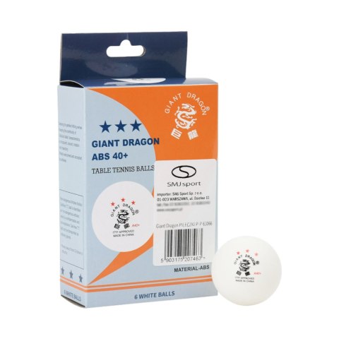 Piłeczki do ping ponga Smj Giant Dragon ITTF *** ABS 40+ 6 szt. 63066