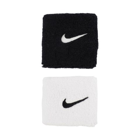 Frotki na rękę Nike Swoosh Wristbands 2 szt. biało-czarne N1012405036OS