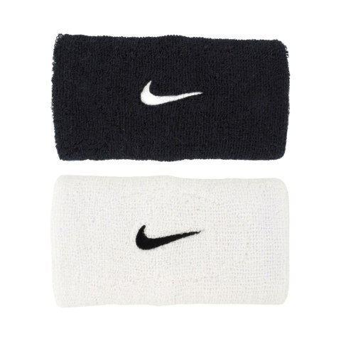 Frotki na rękę Nike Swoosh Wristbands 2 szt. biało-czarne N1012406036OS