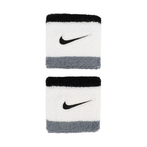 Frotki na rękę Nike Swoosh Wristbands 2 szt. biało-czarne-szare N1012405122OS