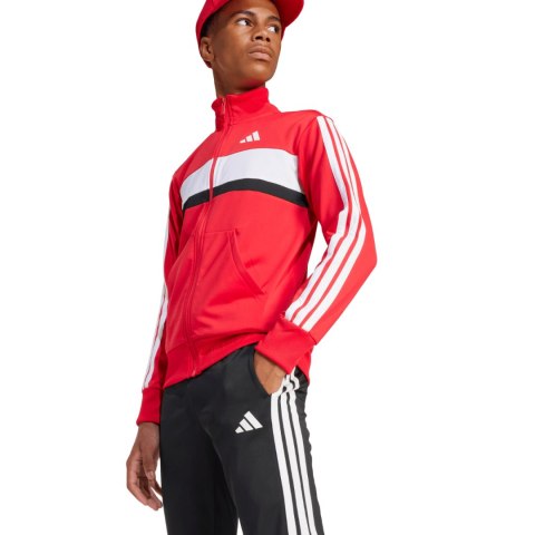 Dres dla dzieci adidas Seasonal Essentials Tiberio 3-Stripes Tricot czerwono-czarny JI6214