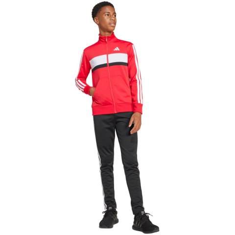 Dres dla dzieci adidas Seasonal Essentials Tiberio 3-Stripes Tricot czerwono-czarny JI6214