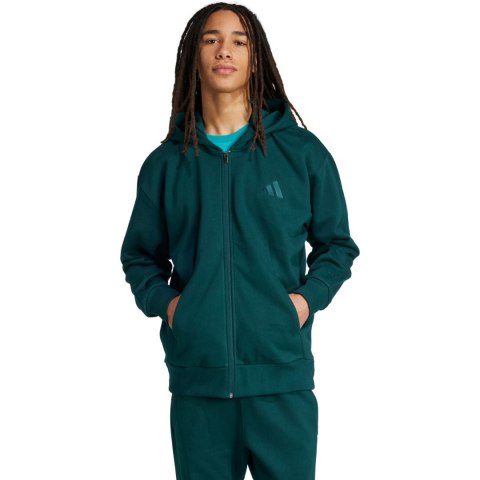 Bluza męska adidas ALL SZN Fleece Full-Zip zielona JX5101