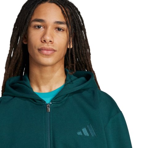 Bluza męska adidas ALL SZN Fleece Full-Zip zielona JX5101