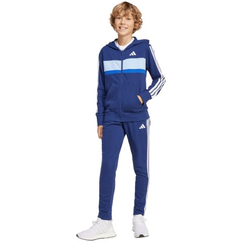 Dres dla dzieci adidas Seasonal Essentials Tiberio 3-Stripes French Terry granatowy JI6035