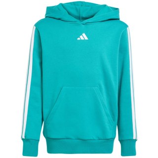 Bluza dla dzieci adidas 3 Stripes Fleece Hoodie 225 turkusowa JN2417