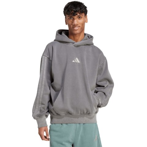 Bluza męska adidas ALL SZN Fleece Washed Hoodie szara JL6539