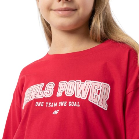 Koszulka dla dziewczynki 4F czerwona HJZ22 JTSDL002 62S