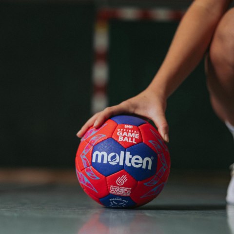 Piłka ręczna Molten IHF Approved Pro Official World Cup 2025 czerwono-niebieska H2A5000-W5Z