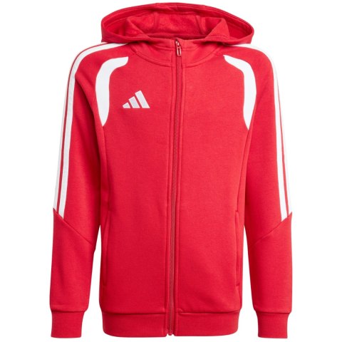 Bluza dla dzieci adidas Tiro 26 League Sweat Full Zip Hoodie czerwona KF9101