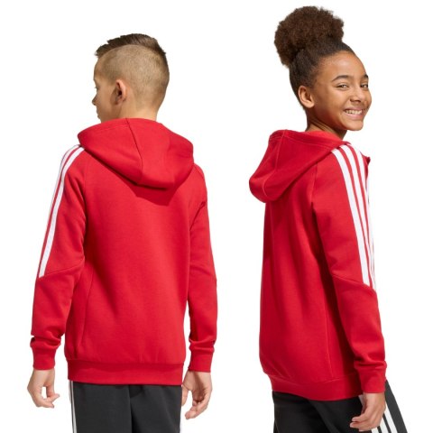 Bluza dla dzieci adidas Tiro 26 League Sweat Full Zip Hoodie czerwona KF9101