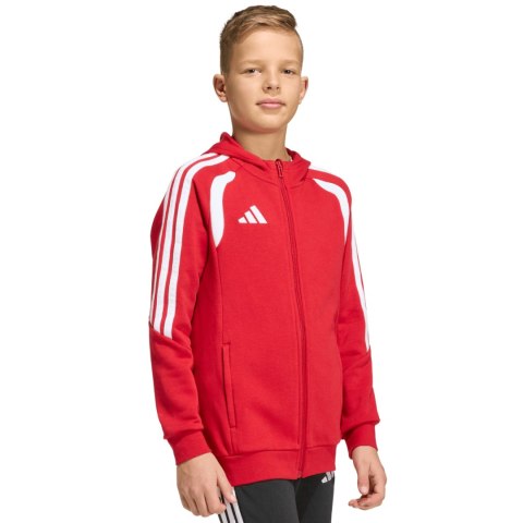 Bluza dla dzieci adidas Tiro 26 League Sweat Full Zip Hoodie czerwona KF9101