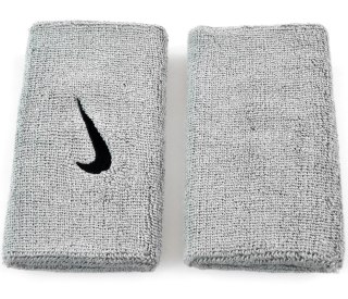 Frotka na rękę szeroka Nike Swoosh Doublewide szara 2szt NN05078