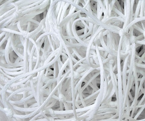 Siatka do piłki nożnej młodzieżowa Domeks 5 m x 2 m PE 2,5 biała