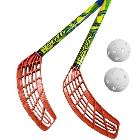 Zestaw do unihokeja Azetx Mamba Junior 2 kije HDPE proste bez owijki 62 cm +2 piłki Optimus