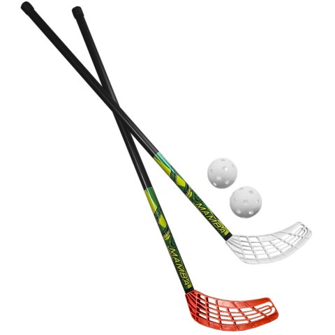 Zestaw do unihokeja Azetx Mamba Junior 2 kije HDPE proste bez owijki 87 cm+2 piłki Optimus