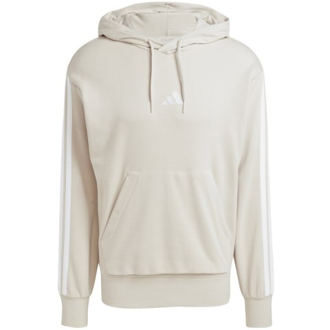 Bluza męska adidas Essentials 3-Stripes French Terry Hoodie beżowa JE6367