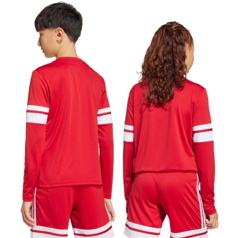 Koszulka dla dzieci adidas Squadra 25 Long Sleeve Jersey czerwono-biała JJ0041