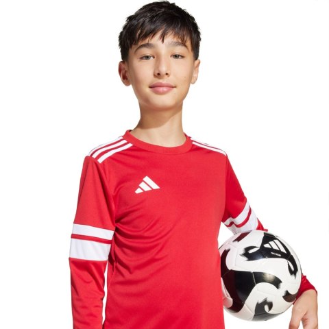 Koszulka dla dzieci adidas Squadra 25 Long Sleeve Jersey czerwono-biała JJ0041