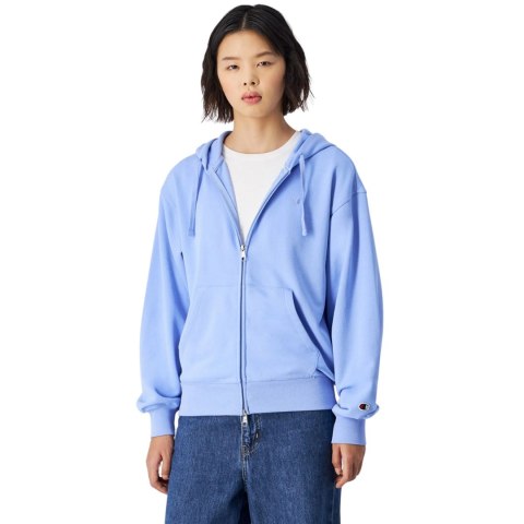 Bluza damska Champion Full Zip Hoodie Sweatshirt błękitna 117787 BS186