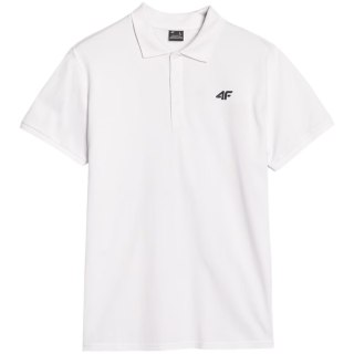 Koszulka męska polo 4F M366 biała 4FWMM00TPTSM366 10S