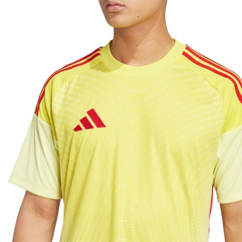 Koszulka bramkarska męska adidas Tiro 25 Competition Short Sleeve limonkowo-czerwona JN2016