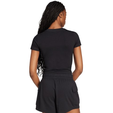 Koszulka damska adidas Essentials 3-Stripes Slim Baby czarno-biała JC8325