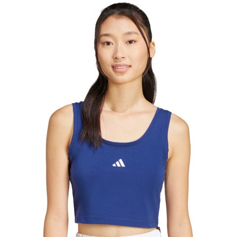 Koszulka damska adidas Essentials Small Logo Cotton Lifestyle Tank niebieska JC5939